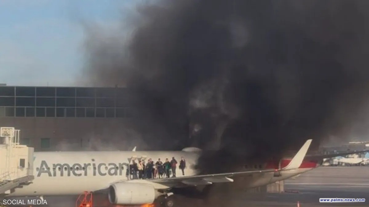 حريق بطائرة بعد هبوطها.. والركاب وقفوا على الجناح